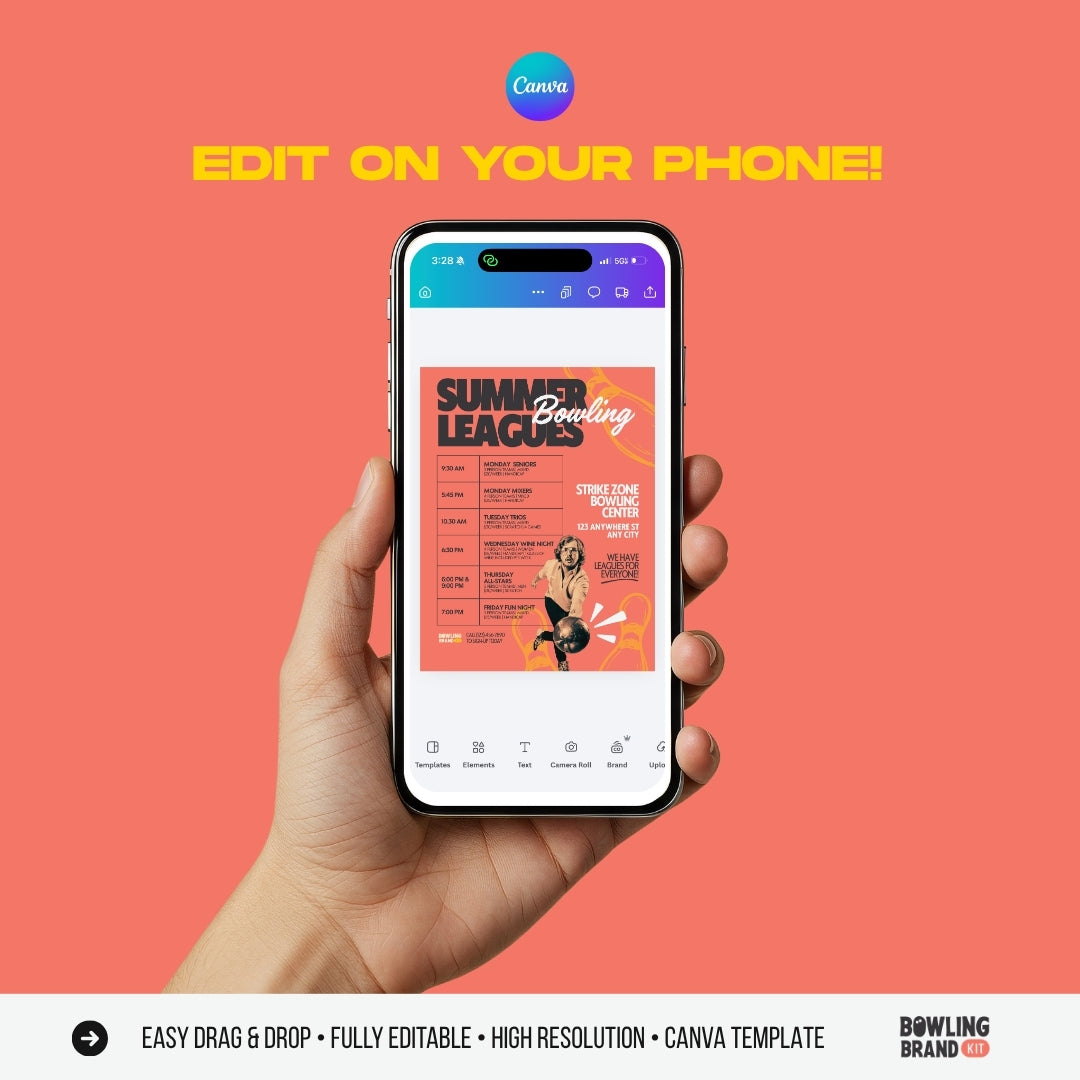 Bowling League Flyer Template (Canva Template)