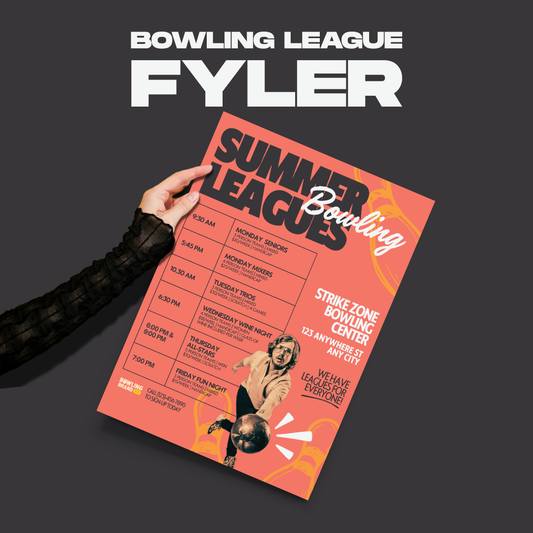 Bowling League Flyer Template (Canva Template)
